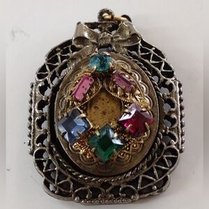 Vintage Multicolor Gemstone Pendant